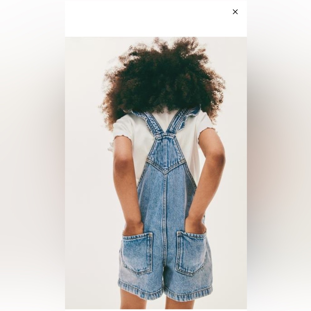JEAN SHORT OVERALLS WITH ADJUSTABLE SNAP BUTTON FASTENER SUSPENDERS - Picture 13 of 15